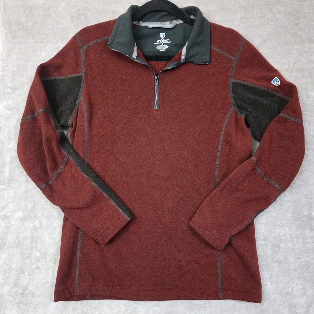 KUHL Interceptr Quarter Zip Fleece Mens Small Maroon‎ Sweater Gorpcore Outdoors